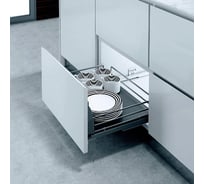 Сетка INOXA Ellite в базу 900 выдвижная с доводчиком, отделка орион серый 5202ENPY/90-45PAR