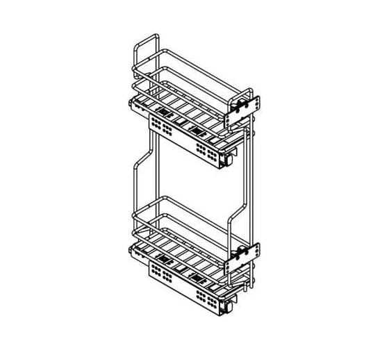 Сетка INOXA Quadro в базу 150 выдвижная с доводчиком, отделка хром 10L02/15-28PCR 1