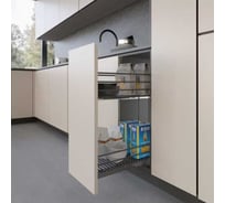 Сетка INOXA Quadro в базу 300 выдвижная с доводчиком, отделка орион серый 20S02/30-45PAR16