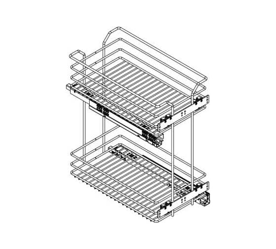 Сетка INOXA Quadro в базу 300 выдвижная с доводчиком, отделка хром 20S02/30-45PCR