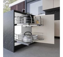 Сетка INOXA Quadro в базу 450 выдвижная с доводчиком, отделка хром 32N02/45-45PCR16