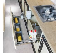 Сетка INOXA в базу 800 П-образная под мойку выдвижная с доводчиком, отделка хром 1207Y/80-50PC