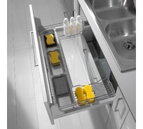 Сетка INOXA в базу 900 П-образная под мойку выдвижная с доводчиком, отделка хром 1207Y/90-50PC