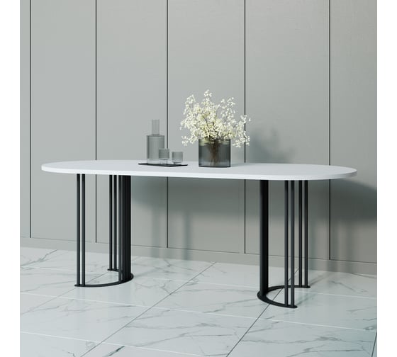 Овальный стол с металлическим подстольем GENGLASS VIOLUR GGT-20-2-3-200/90 1