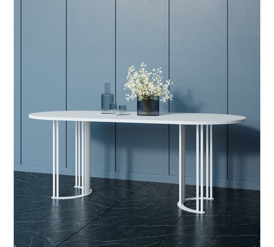 Овальный стол с металлическим подстольем GENGLASS VIOLUR  GGT-20-3-3-20090 1
