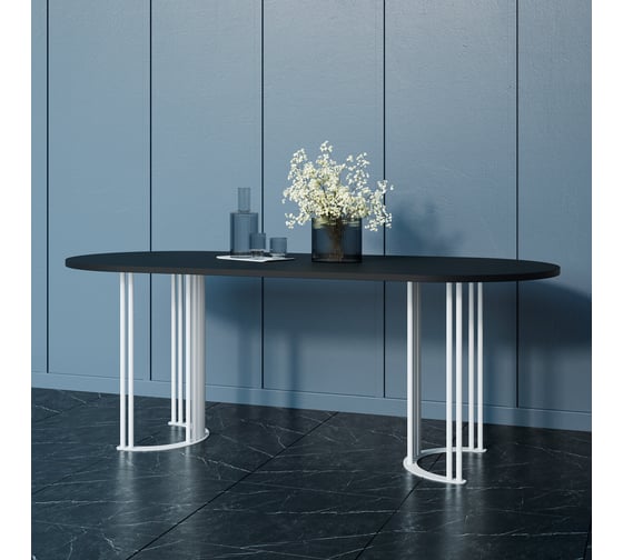 Овальный стол с металлическим подстольем GENGLASS VIOLUR GGT-20-3-2-20090 1