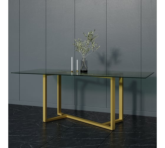 Стеклянный стол с металлическим подстольем GENGLASS VETLIX GGT-21-1-B-200-90 1