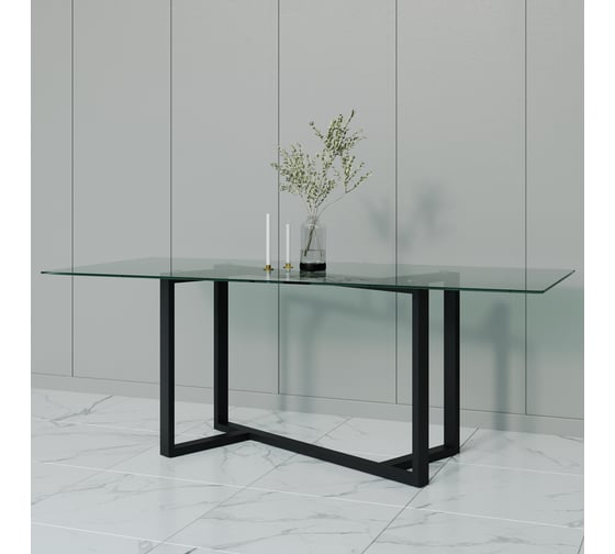 Стеклянный стол с металлическим подстольем GENGLASS VETLIX GGT-21-2-B-200-90 1