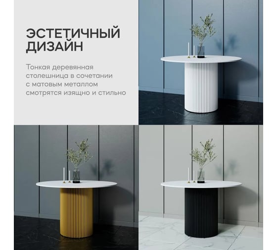 Столешница GENGLASS ЛДСП, 16 мм, белая, диаметр 1100 мм GGTW-03-d110