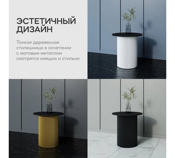 Столешница GENGLASS ЛДСП, 16 мм, чёрная, диаметр 800 мм GGTW-02-d80