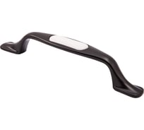 Мебельная металлическая ручка скоба AKS OREO 96 черный матовый+белый 53094