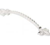 Мебельная металлическая ручка скоба AKS MILK 128 серебро/белый 45291