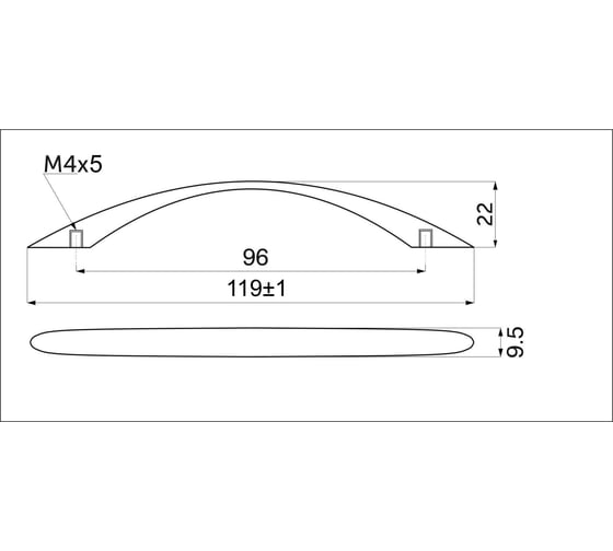 Мебельная металлическая ручка скоба AKS US26 96 cатин АКС 62146