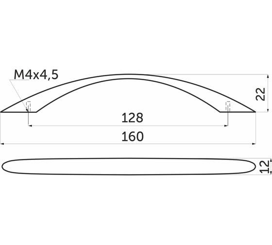 Мебельная металлическая ручка скоба AKS US26 128 сатин 62144