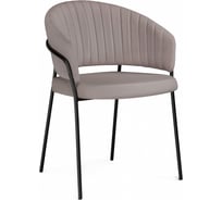 Стул на металлокаркасе Woodville Лео латте brandy light 4, черный 592482