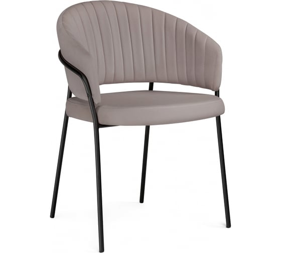 Стул на металлокаркасе Woodville Лео латте brandy light 4, черный 592482
