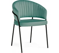 Стул на металлокаркасе Woodville Лео зеленый brandy light 10, черный 592484