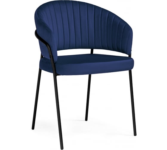 Стул на металлокаркасе Woodville Лео синий brandy light 8, черный 592483