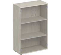 Шкаф для документов Юнитекс Комфорт с прозрачным стеклом 80_38_123, дуб шамони К.366_ДШ