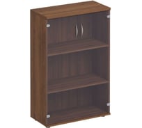 Шкаф для документов Юнитекс Комфорт с прозрачным стеклом 80_38_123, орех французский К.366_ОФ