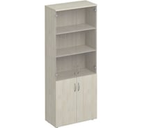 Шкаф для документов со стеклом 80x38x200 "Комфорт" Юнитекс, дуб шамони, К.379_ДШ