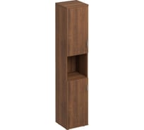 Шкаф для документов Юнитекс Комфорт узкий 2-дверный с нишей 40_38_200, орех французский К.384_ОФ