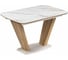 Керамический стол Woodville Петир 120(160)х80x75 см, gilt white/дуб монтана 588013 1