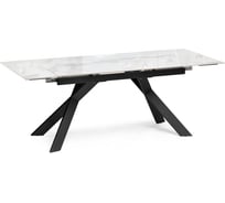 Керамический стол Woodville Хилбри 140(200)х80x76 см, statuario cara/черный 588051