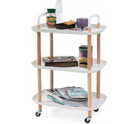 Сервировочный столик Woodville Case 56x35x82 см, white 15800