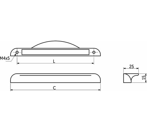 Ручка мебельная скоба металлическая AKS METAX 128, брашированное золото 104152