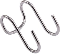 Крючок на трубу AKS d16 мм, двойной, хром 11369