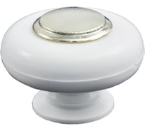 Ручка мебельная кнопка пластикиковая AKS PATREX №20, белый/золото 11825