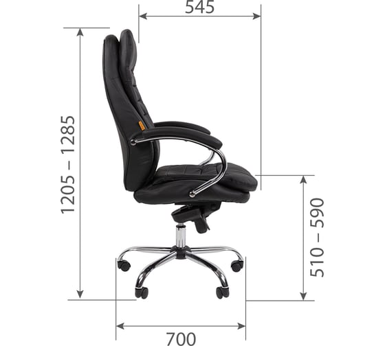 Офисное кресло CHAIRMAN CH795 LUX кожа/искусственная кожа, черный 00-07145985