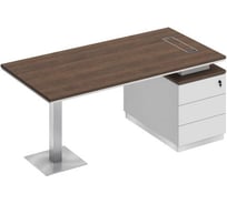 Стол руководителя Юнитекс CITY на опорной тумбе (левый/правый) 180х90х75, дуб гладстоун/белый премиум СИх103хДГхБПхБП