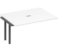 Секция стола для переговоров на металлокаркасе Юнитекс А4 QUATTRO 160х124х75, белый премиум/антрацит А4хА4х133-1хБП