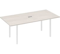 Стол для переговоров на металлокаркасе Юнитекс А4 DUE 200х100х75, дуб шамони/антрацит А4хА2х123хДШ