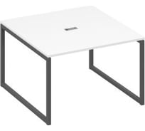 Стол для переговоров на металлокаркасе Юнитекс А4 QUATTRO 160х124х75, белый премиум/антрацит А4хА4х133хБП