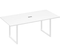 Стол для переговоров на металлокаркасе Юнитекс А4 QUATTRO 200х100х75, дуб шамони/антрацит А4хА4х123хДШ