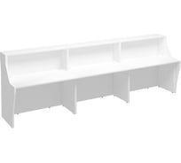 Стойка ресепшн Юнитекс Комфорт прямая 365х77.5х120, белый премиум К.9130-3хБП