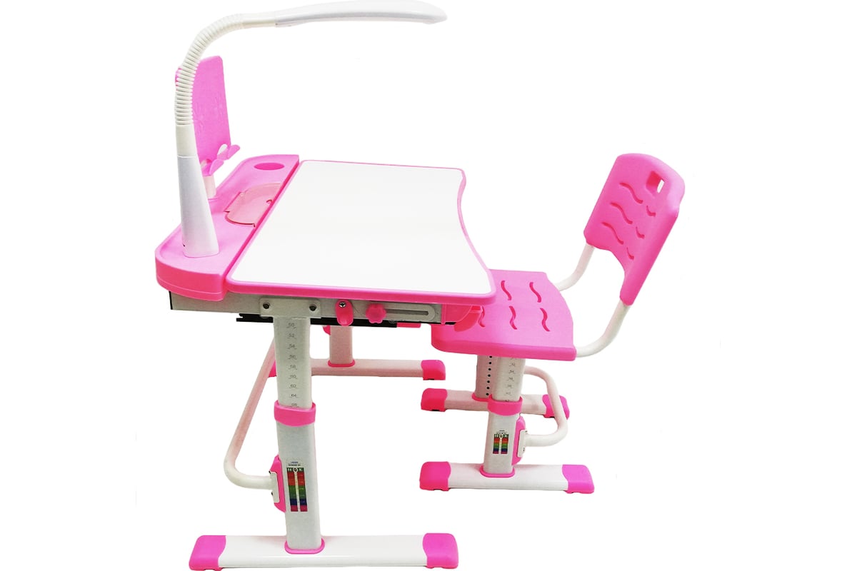 Растущая парта со стулом URM письменная, розовая 80х57 см S20102 ...