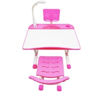 Растущая парта со стулом URM письменная, розовая 80х57 см S20102