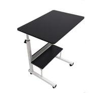 Прикроватный столик для ноутбука URM с полкой, с регулировкой высоты, на колесиках, черный S00199