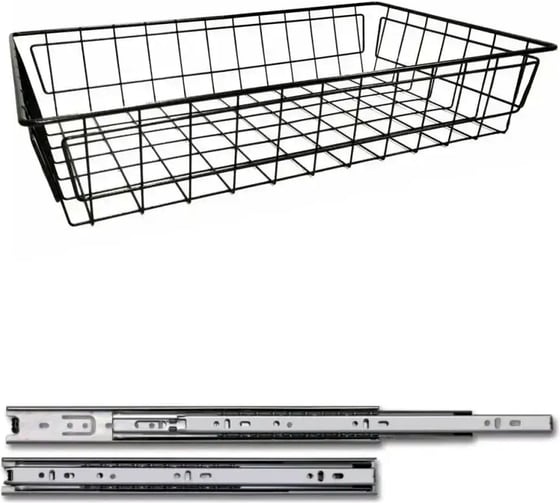 Корзина выдвижная GTV 40II (355x485x100), в модуль 400 мм, на шариковых направляющих H35, антрацит KO-SR100-40-60-K 1