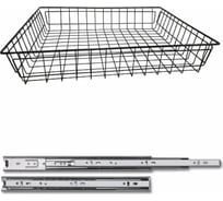 Выдвижная корзина GTV 60II 555x485x100 мм, в модуль 600 мм, на шариковых направляющих H35, антрацит KO-SR100-60-60-K