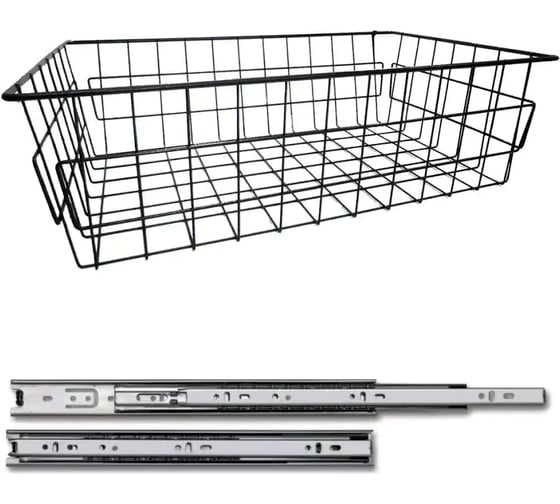 Выдвижная корзина GTV 40III 355x485x150 мм, в модуль 400 мм, на шариковых направляющих H35, антрацит KO-SR150-40-60-K