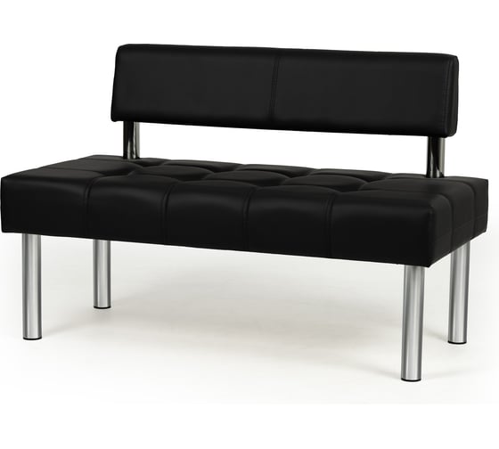 Диван Divan24 модуль 2-местный, Сити, Экокожа, чёрный 77400180