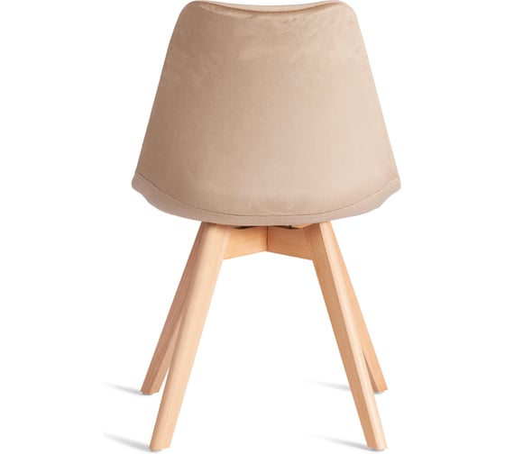 Стул TetChair TULIP SOFT (mod. 053V) 4 шт., дерево/пластик/вельвет, 49,5x54,5x84 см, Бежевый (HLR 12)/натуральный 21124