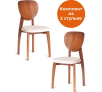 Стул TetChair 2 шт DIAMANTE мягкое сидение, бук, 42x42x85 см, коричневый, ткань Tenerife Cream 21222