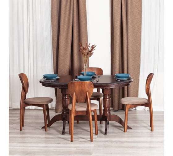 Стул TetChair 2 шт DIAMANTE мягкое сидение, бук, 42x42x85 см, коричневый, ткань Tenerife Mocco 21221