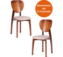 Стул TetChair 2 шт DIAMANTE мягкое сидение, бук, 42x42x85 см, коричневый, ткань wool caramel, бежевый 20565